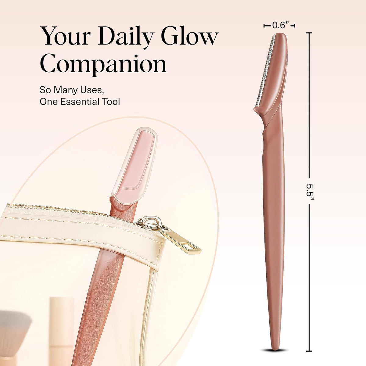 Kitsch Dermaplane Razor for Women Face - Face Razors for Women and Men - Eyebrow Trimmer, Shaver, Recycled Plastic Dermaplaning and Skin Care Tool - Terracotta, 12 pcs 7DAY'S