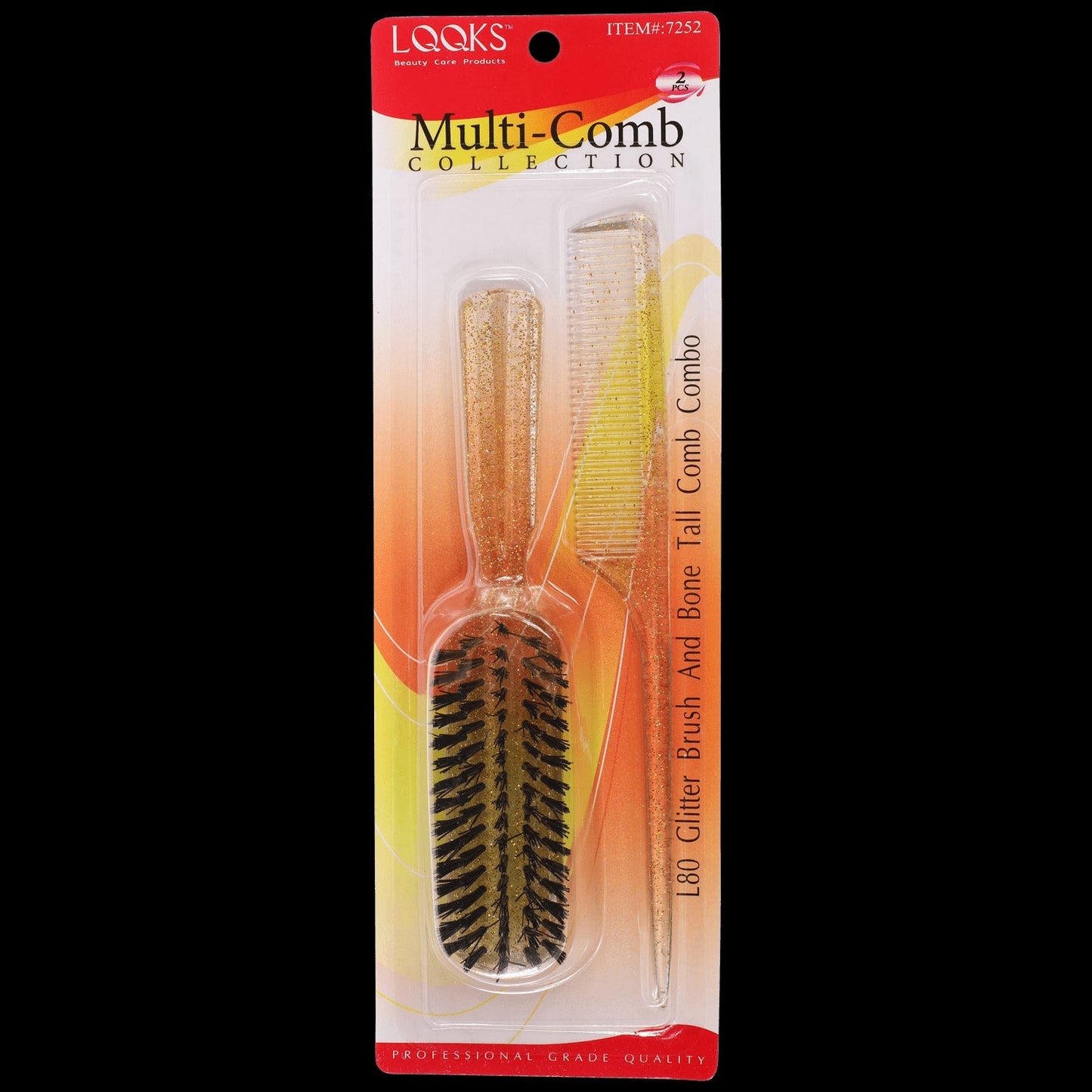 LQQKS L80 Glitter Brush and Bone Tail Comb Combo VIP Extensions