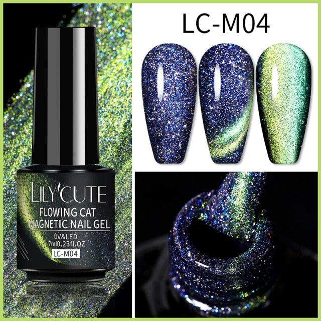 Magnetic 9D Cat Eye Gel Nail Polish Set UV LED Popular Chameleon Multi Color Salon Designs For Womens Stevvex