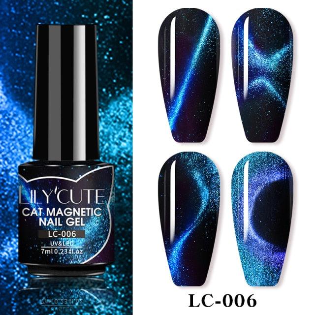 Magnetic 9D Cat Eye Gel Nail Polish Set UV LED Popular Chameleon Multi Color Salon Designs For Womens Stevvex