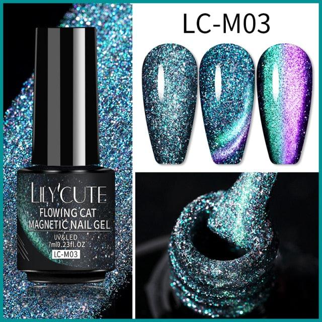 Magnetic 9D Cat Eye Gel Nail Polish Set UV LED Popular Chameleon Multi Color Salon Designs For Womens Stevvex