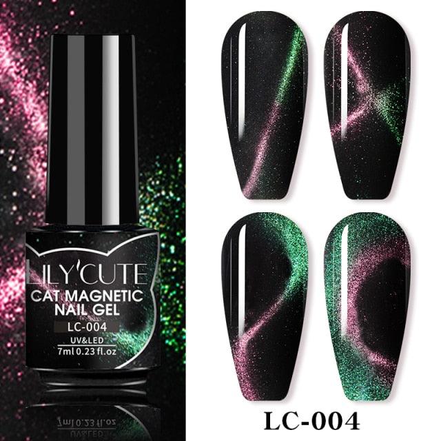Magnetic 9D Cat Eye Gel Nail Polish Set UV LED Popular Chameleon Multi Color Salon Designs For Womens Stevvex