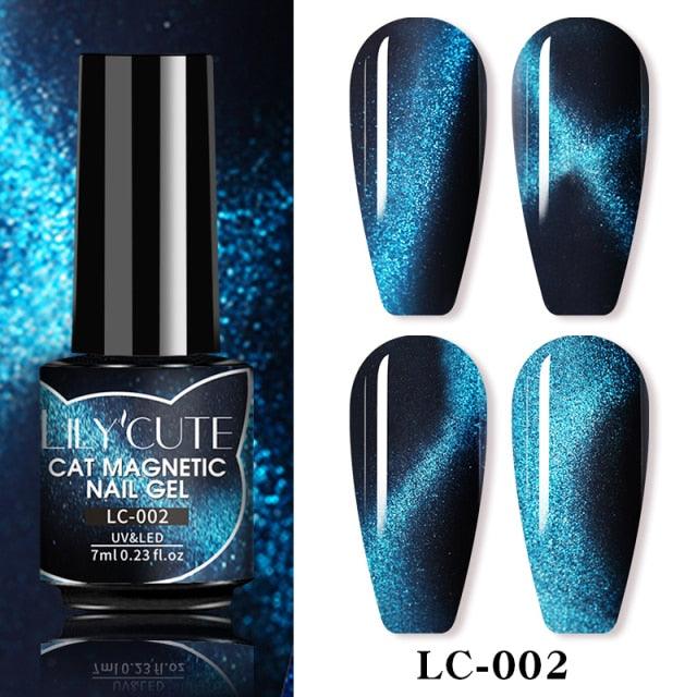Magnetic 9D Cat Eye Gel Nail Polish Set UV LED Popular Chameleon Multi Color Salon Designs For Womens Stevvex