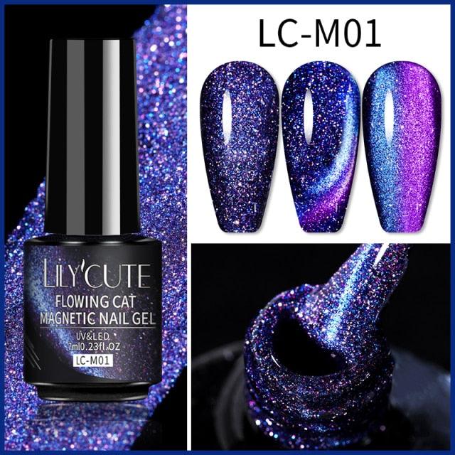 Magnetic 9D Cat Eye Gel Nail Polish Set UV LED Popular Chameleon Multi Color Salon Designs For Womens Stevvex