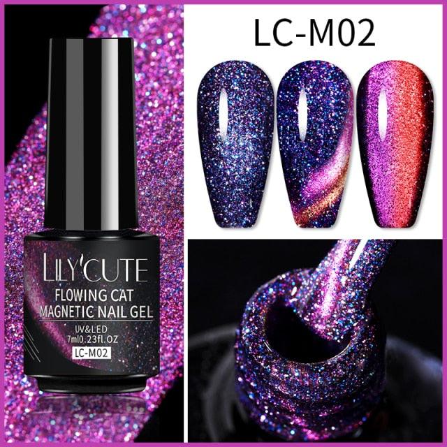 Magnetic 9D Cat Eye Gel Nail Polish Set UV LED Popular Chameleon Multi Color Salon Designs For Womens Stevvex
