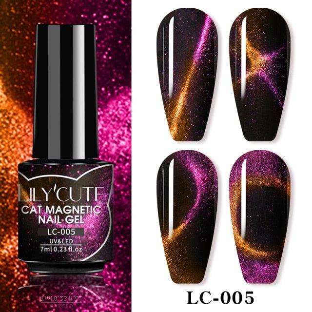 Magnetic 9D Cat Eye Gel Nail Polish Set UV LED Popular Chameleon Multi Color Salon Designs For Womens Stevvex