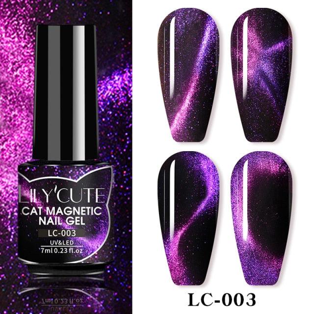 Magnetic 9D Cat Eye Gel Nail Polish Set UV LED Popular Chameleon Multi Color Salon Designs For Womens Stevvex