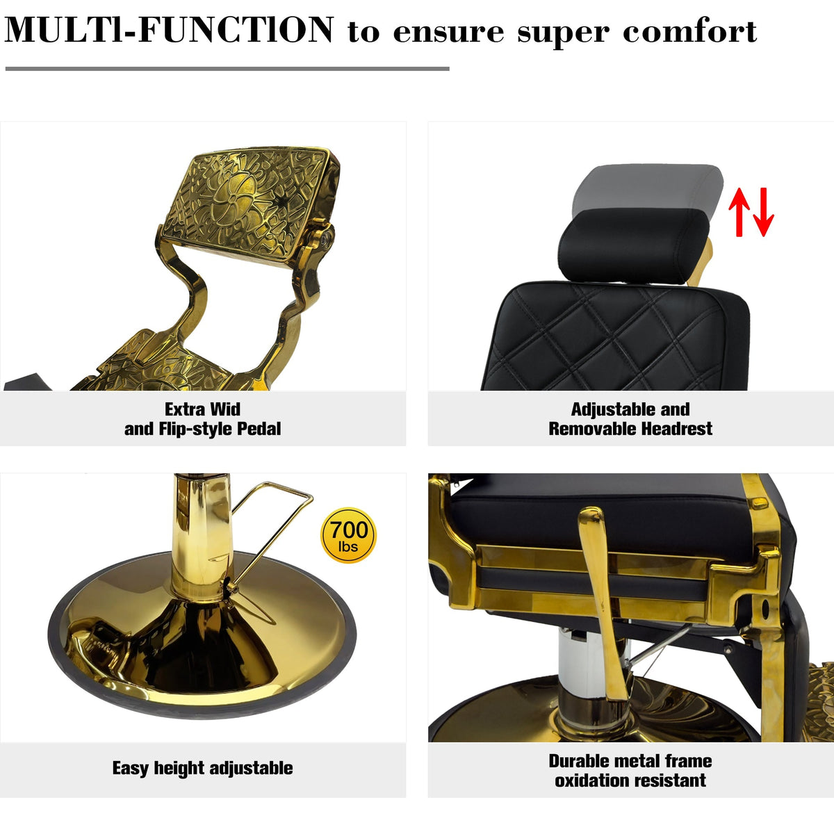 Heavy Duty Barber Chair, 700LB Hydraulic, The Founder 8817 MYS