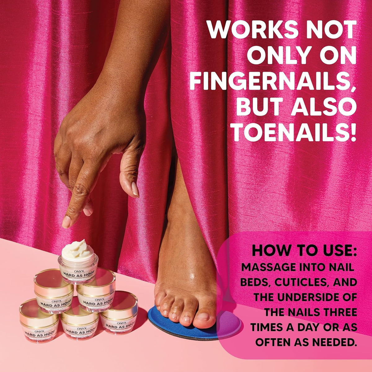 Onyx Professional Hard as Hoof Nail Strengthening Cream with Coconut Scent, Nail Growth & Conditioning Cuticle Cream Stops Splits, Chips, Cracks & Strengthens Nails, 1 oz 7DAY'S