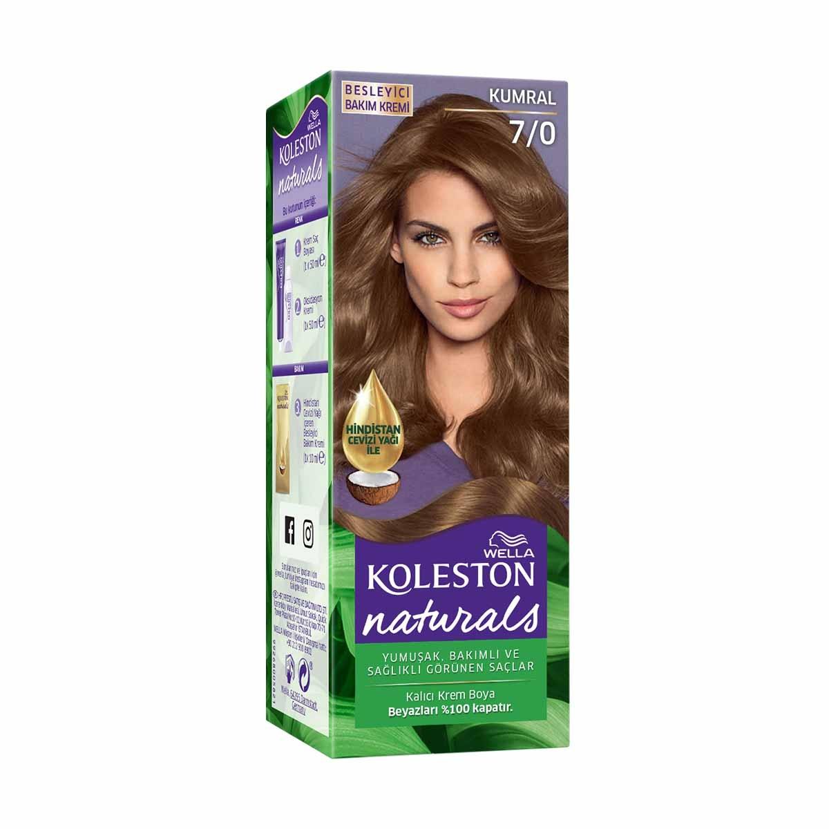 Wella Koleston Naturals Hair Color 7/0 - Rich Color & Nourishing Formula for Women and Teens | 1.7 fl oz Beauty Care Bag