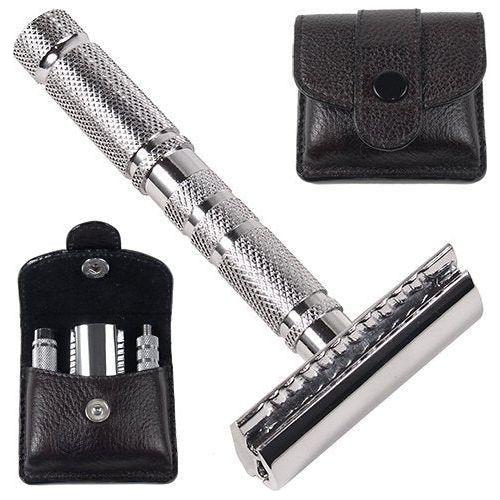 Parker A1R 4-Piece Travel Safety Razor And Leather Case Pasteur Pharmacy