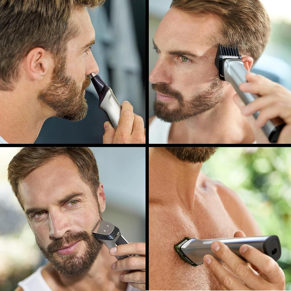 PHILIPS Multi Groomer 8000 Series, 21 Piece Grooming Kit, Beard Trimmer for Men, All-in-One Precision Trimmer for Face, Head, and Body 7DAY'S