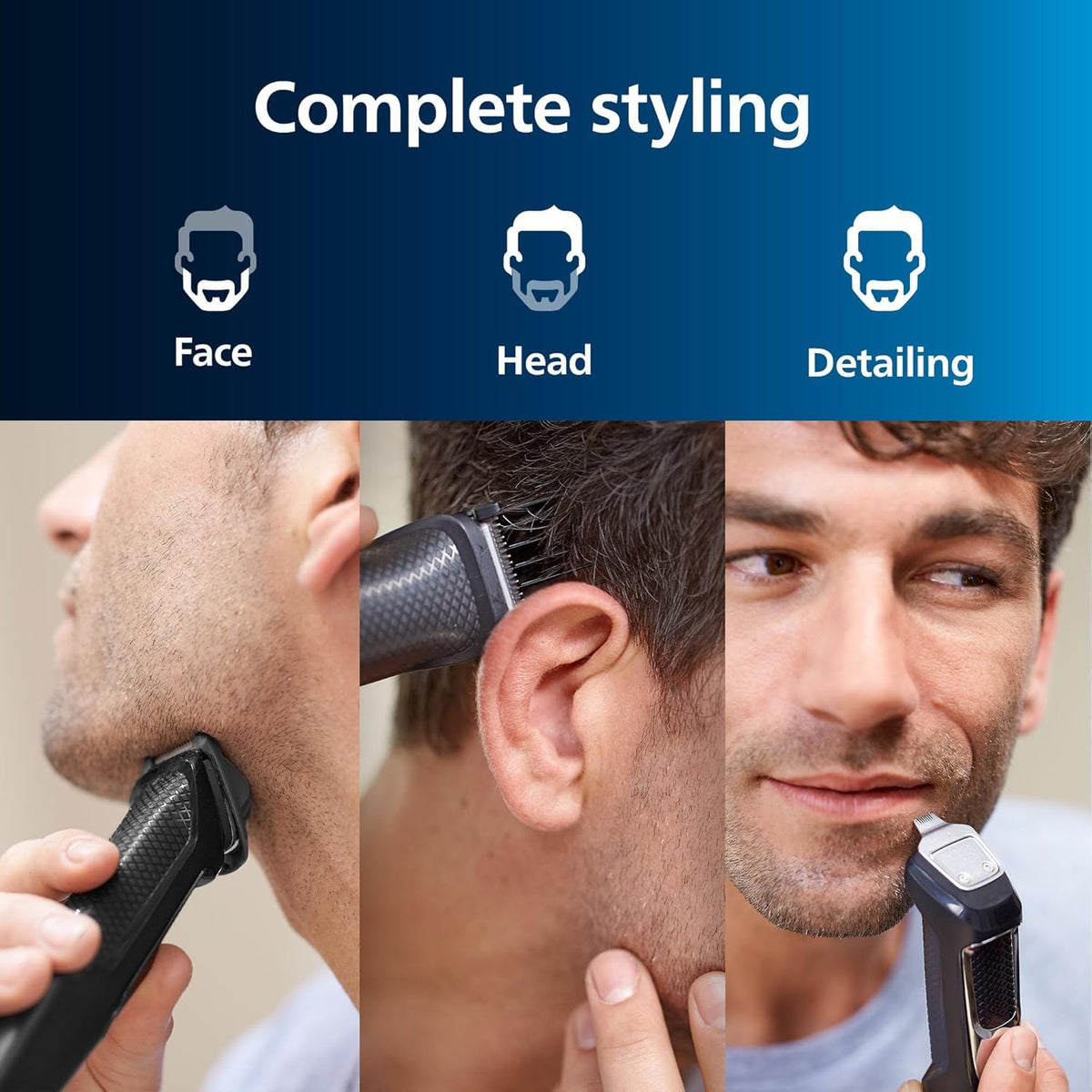 Philips Norelco Multigroom All-in-One Trimmer Series 3000 with 13 pieces - No Blade Oil Needed, MG3750/50 7DAY'S