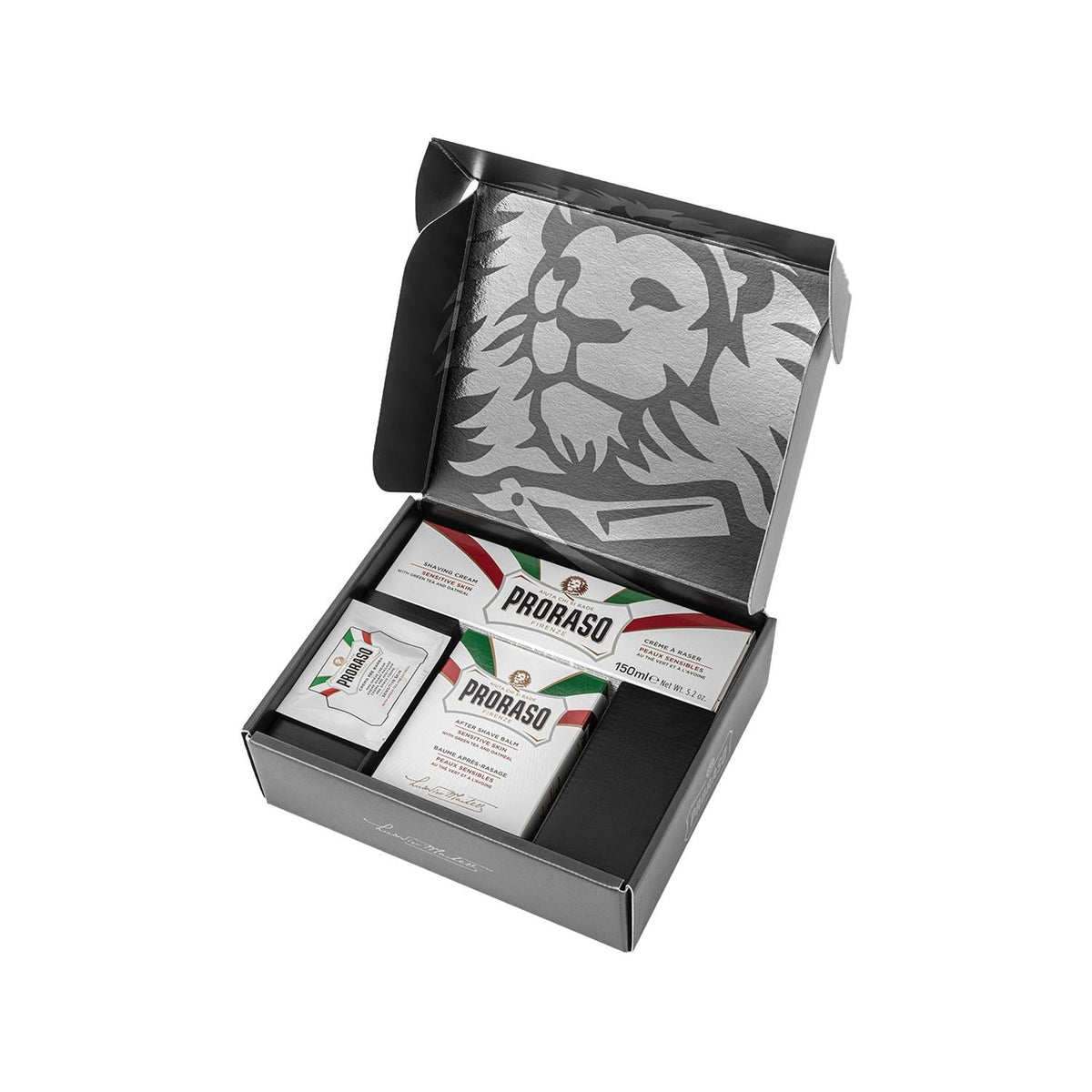 Proraso Green Tea Shaving Set with Cream and Balm for Men - Luxurious Grooming Experience Beauty Care Bag