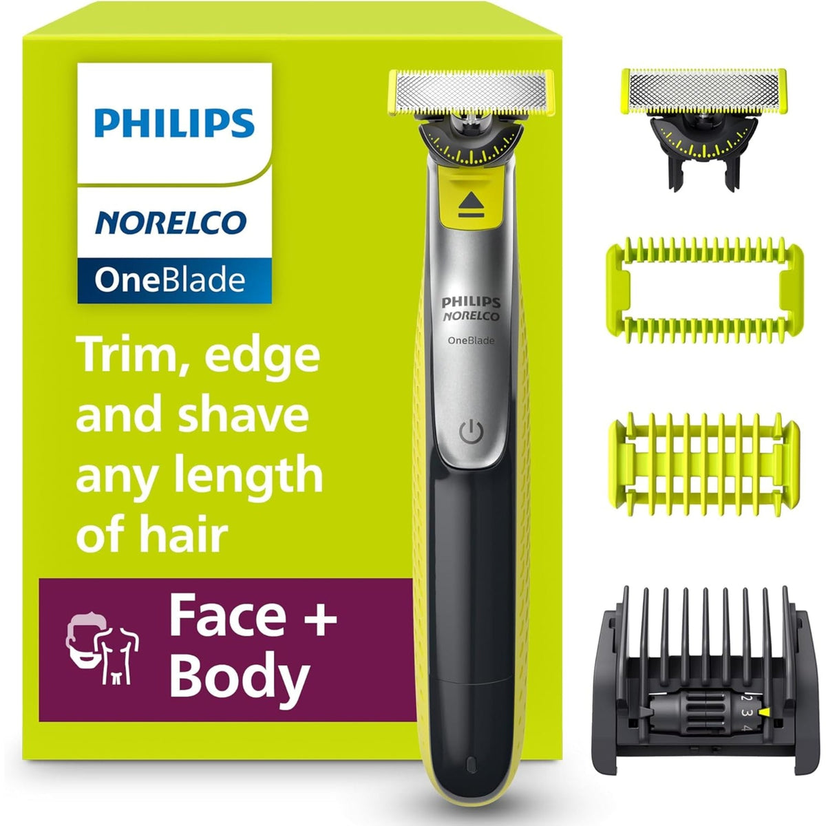 Philips Norelco OneBlade Face + Body Hybrid Trimmer & Shaver - QP2834-70-UT Balec Group
