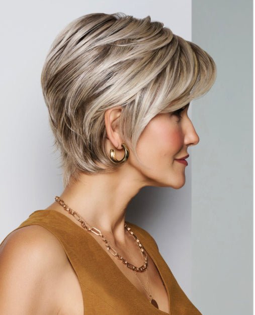 Raquel Welch Sheer Luxury Collection Posh Premier Short Boycut Wig, Luxlite Cap, Average, RL14/22 Pale Gold Wheat VIP Extensions