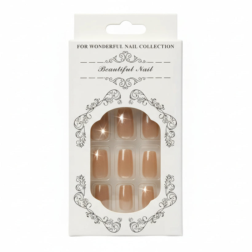 Salon-Style French Tip Press-On Nails - Square 019 VIAI BEAUTY