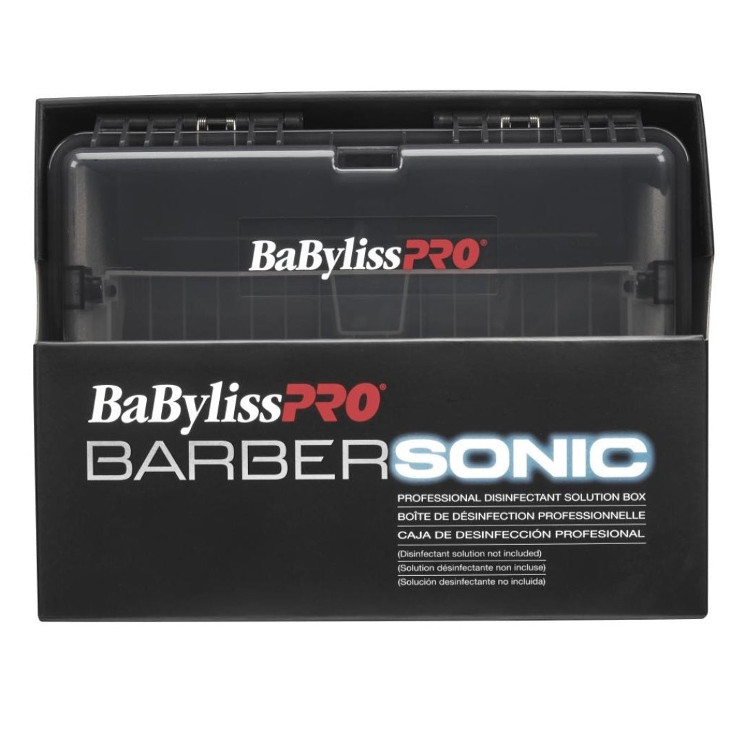 The BaBylissPRO Barber Sonic Disinfectant Box Island mobile supplies