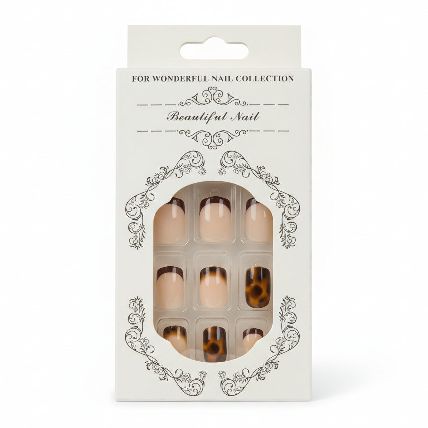 Salon-Style French Tip Press-On Nails - Square 011 VIAI BEAUTY