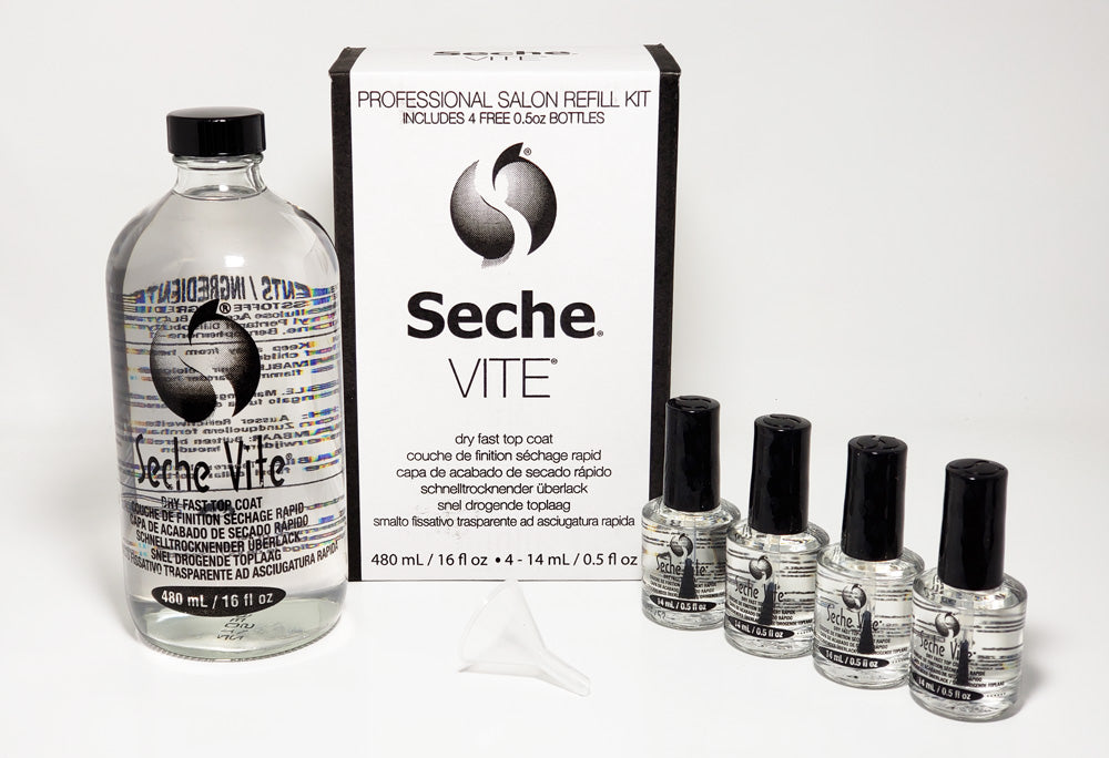 Seche - Vite - Dry Fast Top Coat 16oz + 4 x .5oz Queen Nails & Beauty Supplies