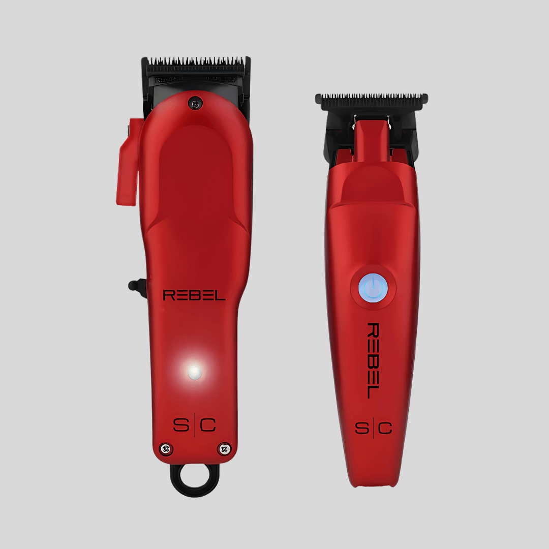 StyleCraft Super-Torque Modular Rebel Clipper & Trimmer Combo Set - Red (SC203) Certified Clippers