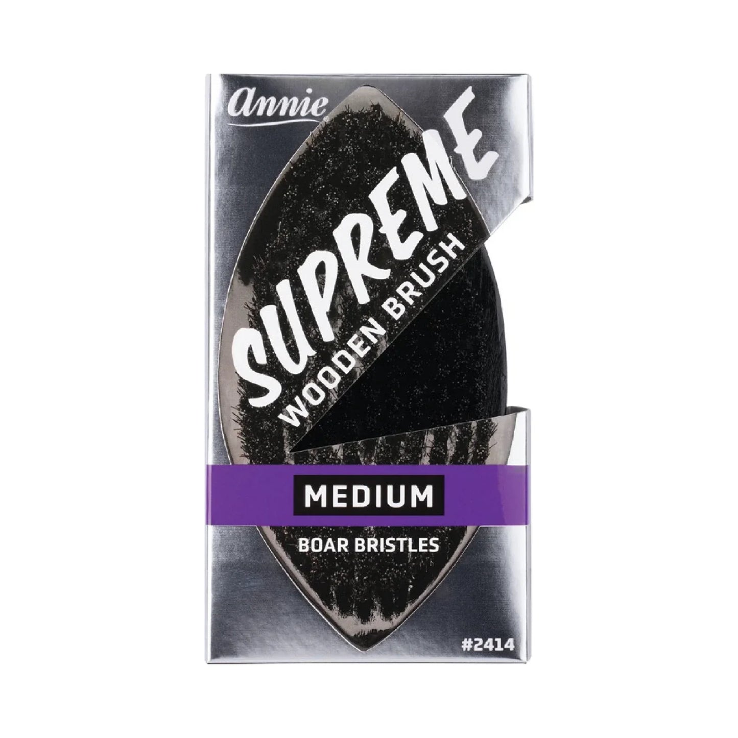 Annie Supreme Military Brush Medium Boar Bristles, 1 Count, Black Annie International, Inc.