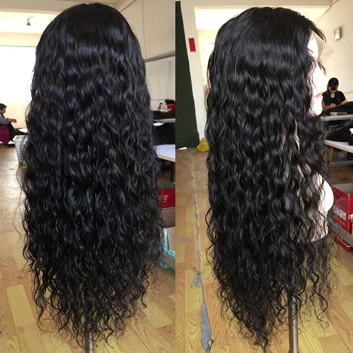 Synthetic Wig 13x3 Long Black Loose Curly Lace Front Wig Black Wig Loose Curly Transparent Lace Front For Women 7DAY'S