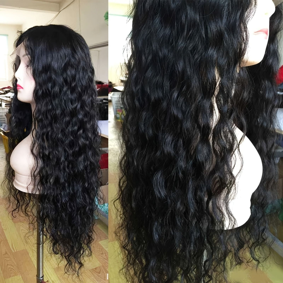 Synthetic Wig 13x3 Long Black Loose Curly Lace Front Wig Black Wig Loose Curly Transparent Lace Front For Women 7DAY'S