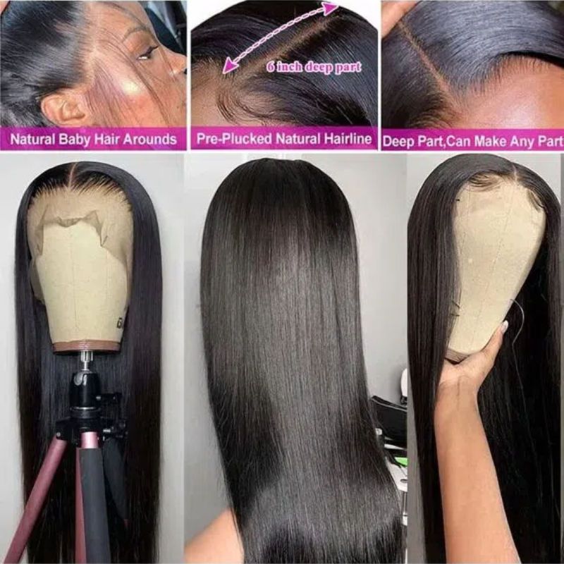 Vietnamese Raw Hair 250% Density Straight Lace Frontal Wigs Human Hair Lace Front Transparent Hd Lace Wig For Black Women 7DAY'S