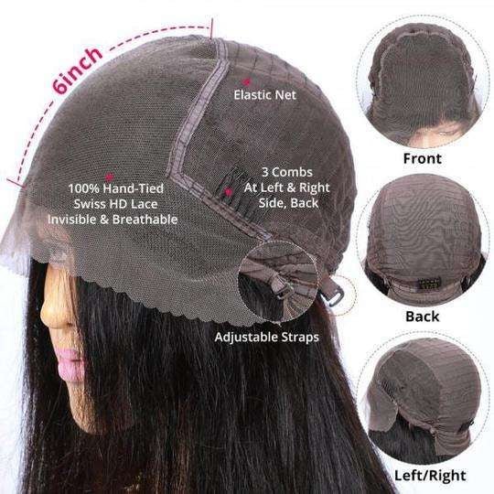 Vietnamese Raw Hair 250% Density Straight Lace Frontal Wigs Human Hair Lace Front Transparent Hd Lace Wig For Black Women 7DAY'S