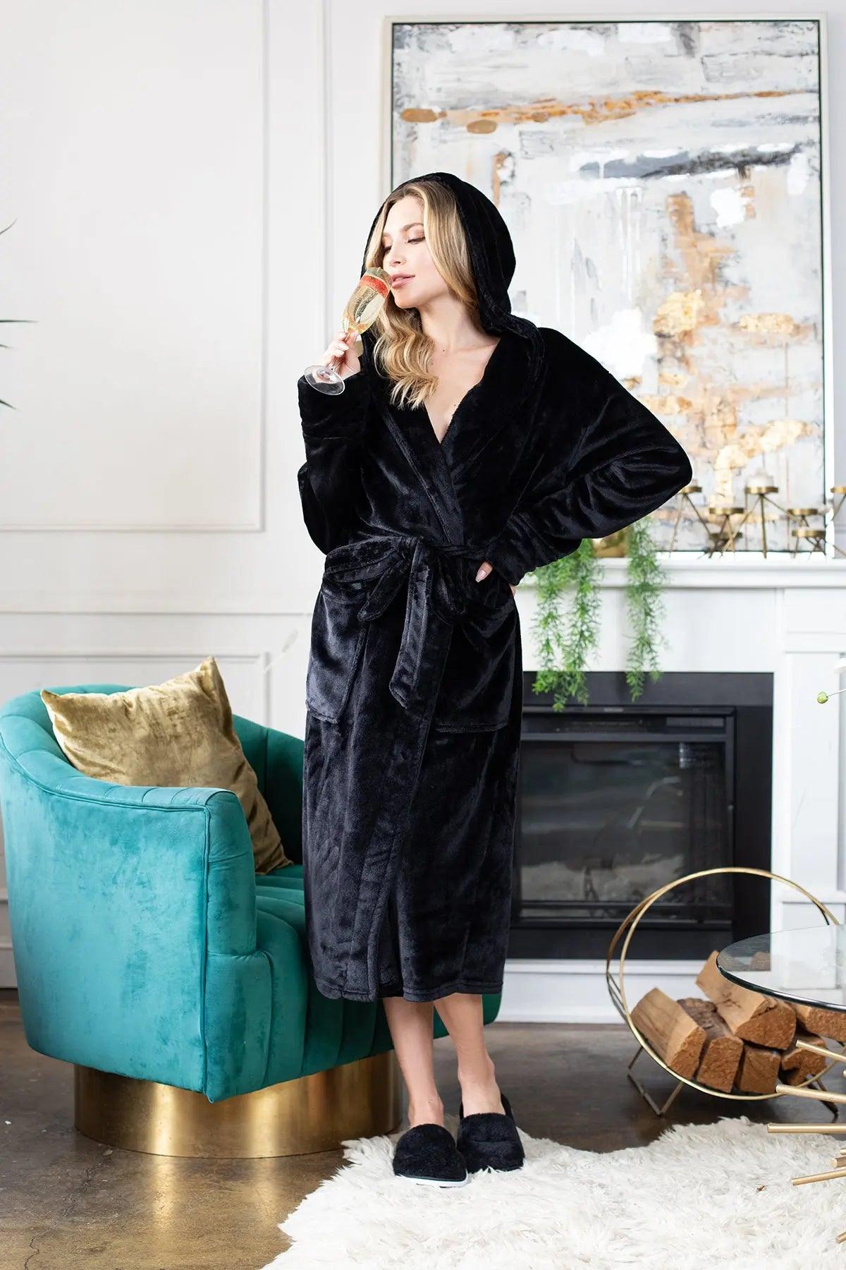 Women’s Plush Hooded Robe - Spa-Worthy Comfort at Home Lotus Linen