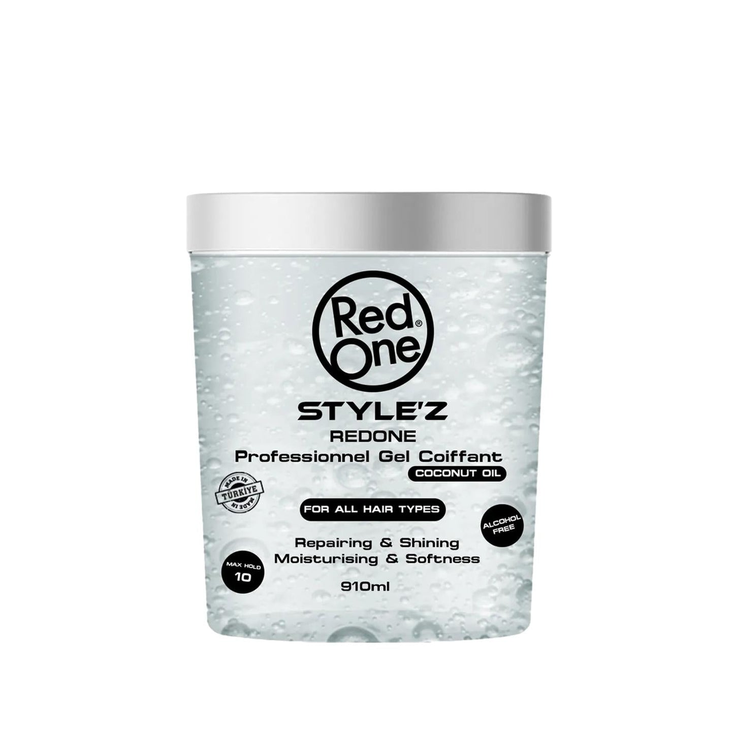 RedOne Stylez Coconut Oil Hair Gel - 30.77 fl oz, Natural Hair Styling & Nourishment Beauty Care Bag