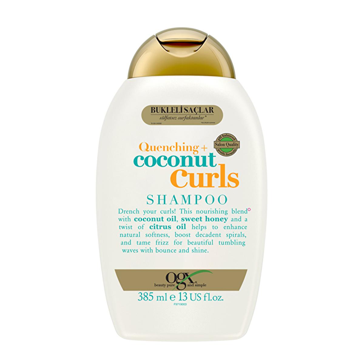 OGX Moisturizing Shampoo for Curly Hair, Coconut Curls, Sulfate-Free, 13.01 fl oz Beauty Care Bag