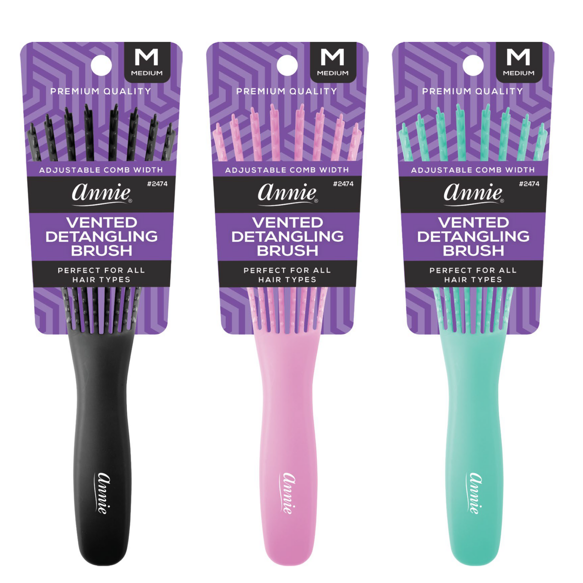 Annie Vented Detangler Brush Medium, 1 Count, Assorted Colors Annie International, Inc.