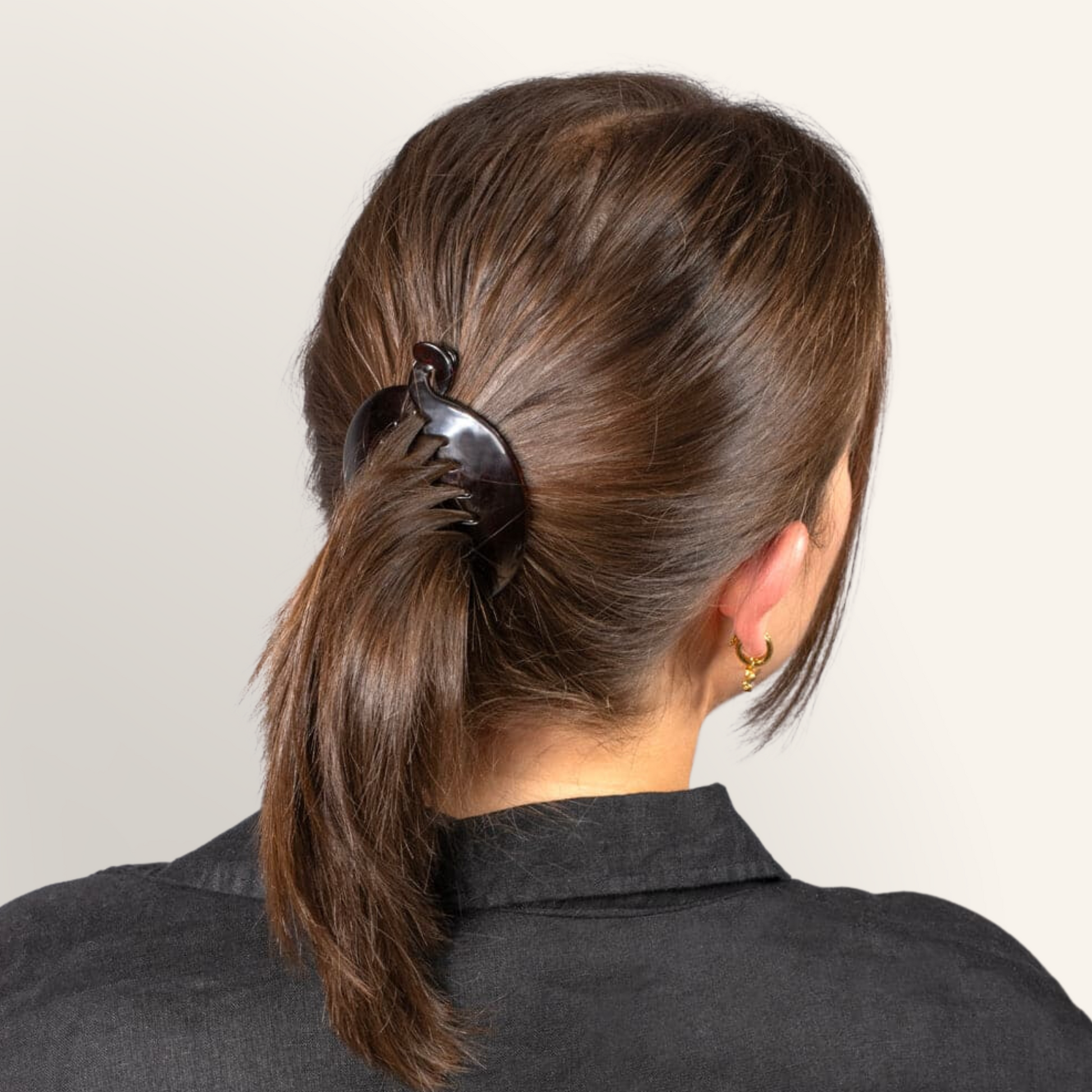 Annie Banana Hair Clip Small Round 6.5cm, 2 Count, Black Annie International, Inc.