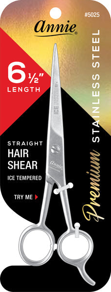 Annie Ice Tempered Stainless Steel Hair Shears 6.5 Inch, 1 Count, Silver Annie International, Inc.