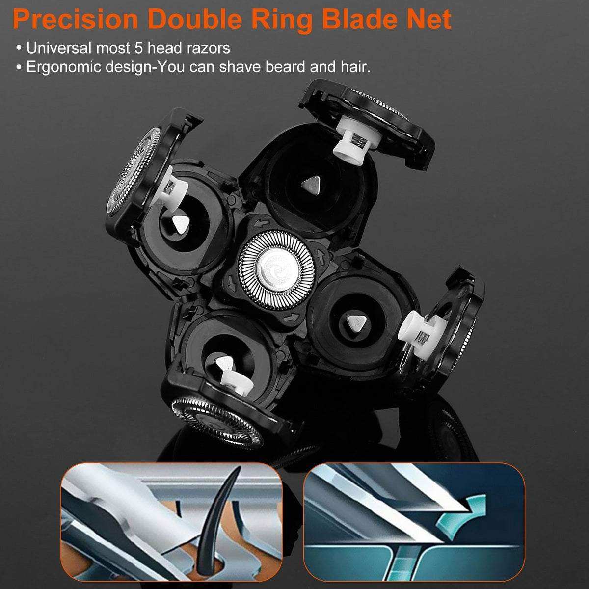 Men Electric Shaver Replacement Blade 5 Heads Beard Cutter Replacement Razor Blade Shaver Head GBruno Store