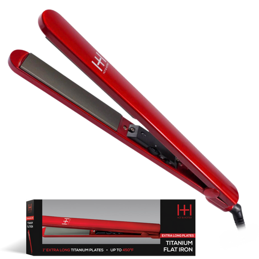 Hot & Hotter Extra Long Titanium Flat Iron 1 Inch, 1 Count, Red Annie International, Inc.