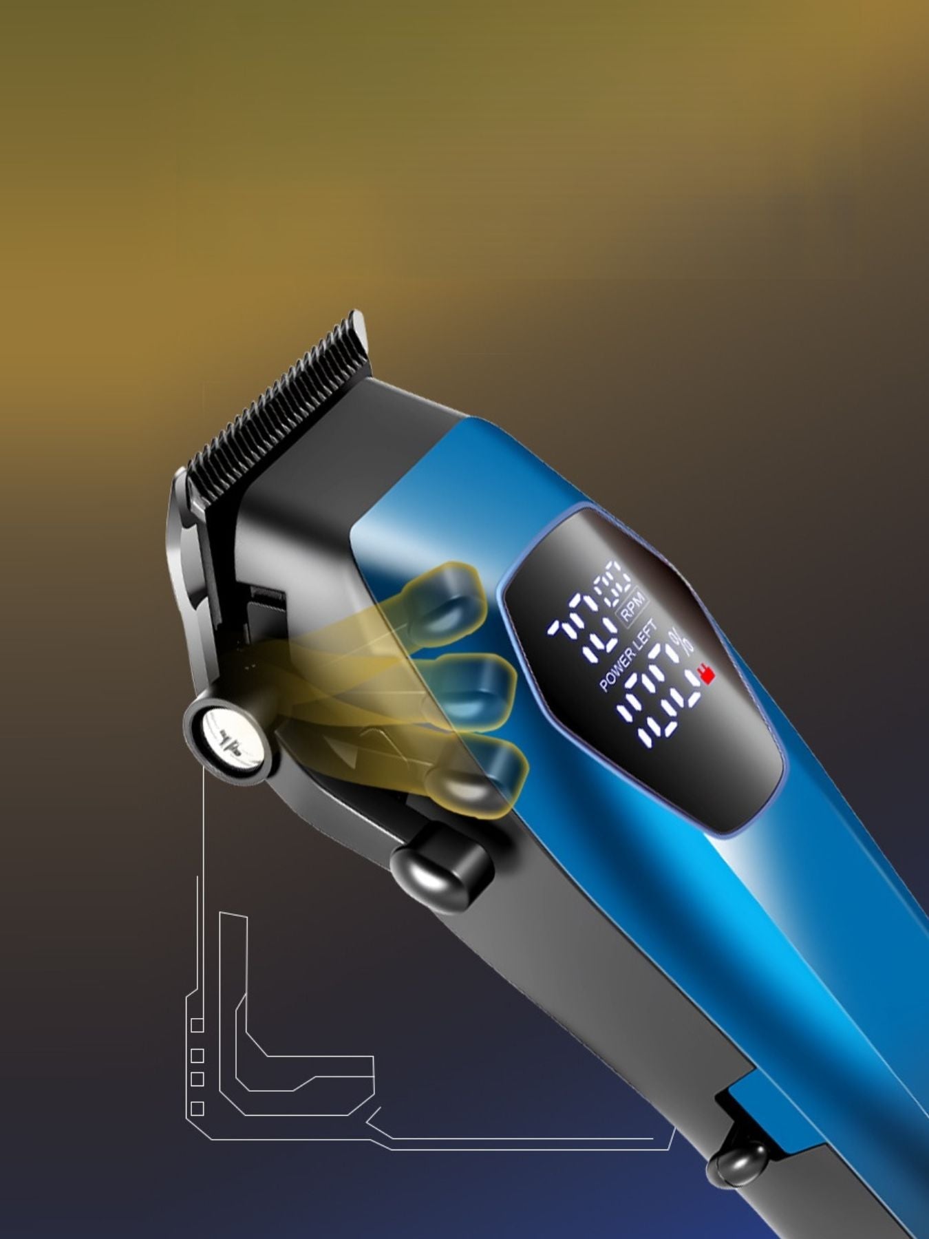Cordless Hair Clipper with LED Display Unique Oils