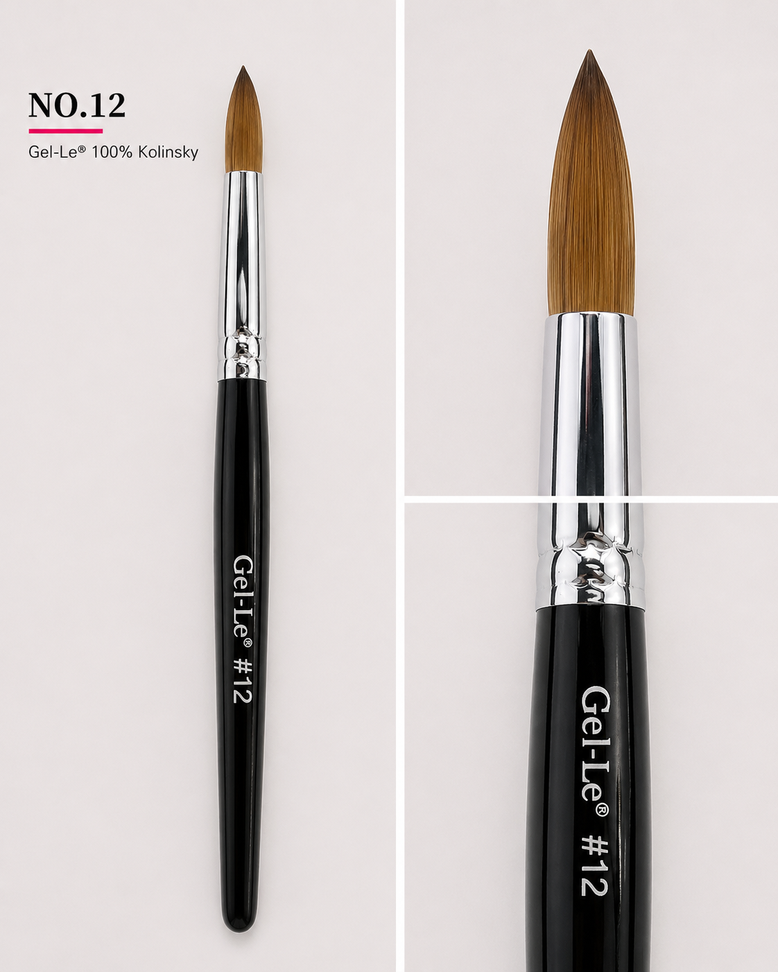 Gel-Le - Acrylic Brush #12 Kolinsky - Not Pressed