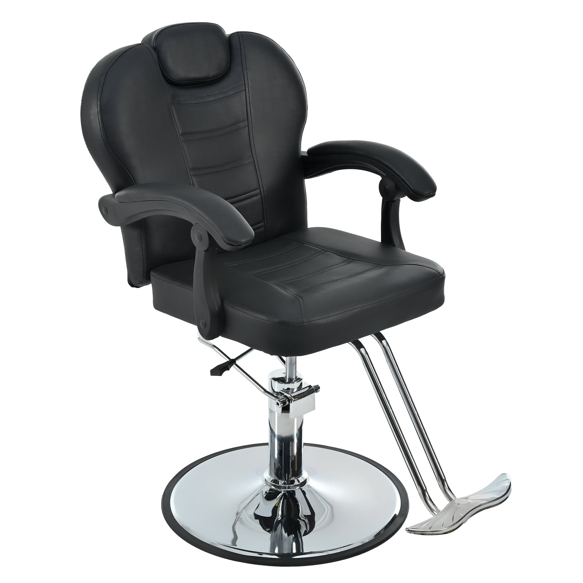 Classic Reclining Barber Chair for Hair Stylist Home Furnishers