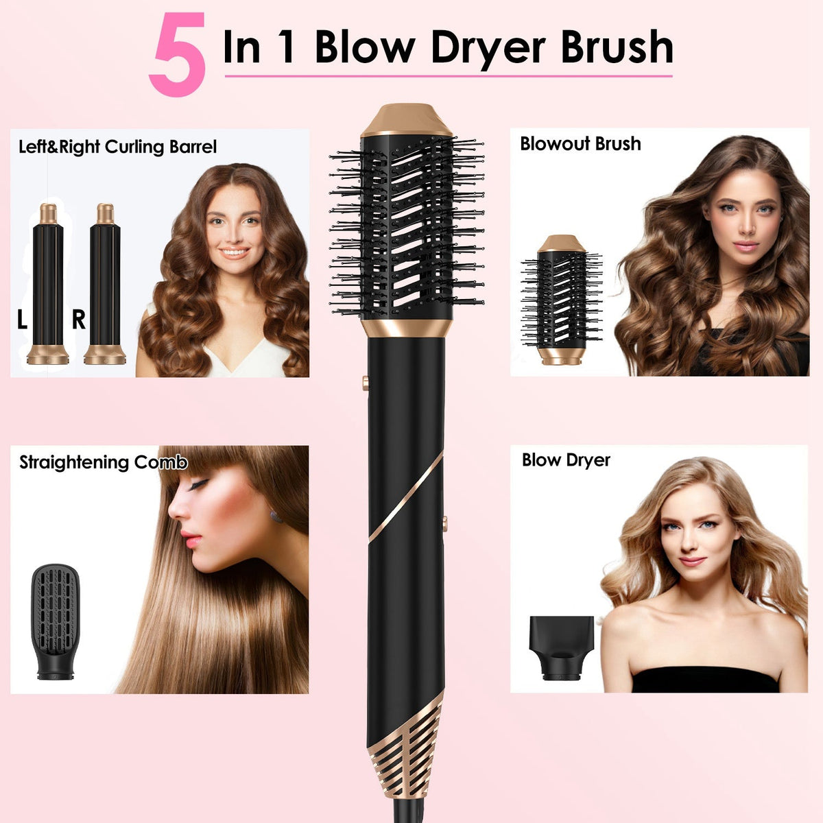5-in-1 Hot Air Styler Brush Set Gamba Beauty