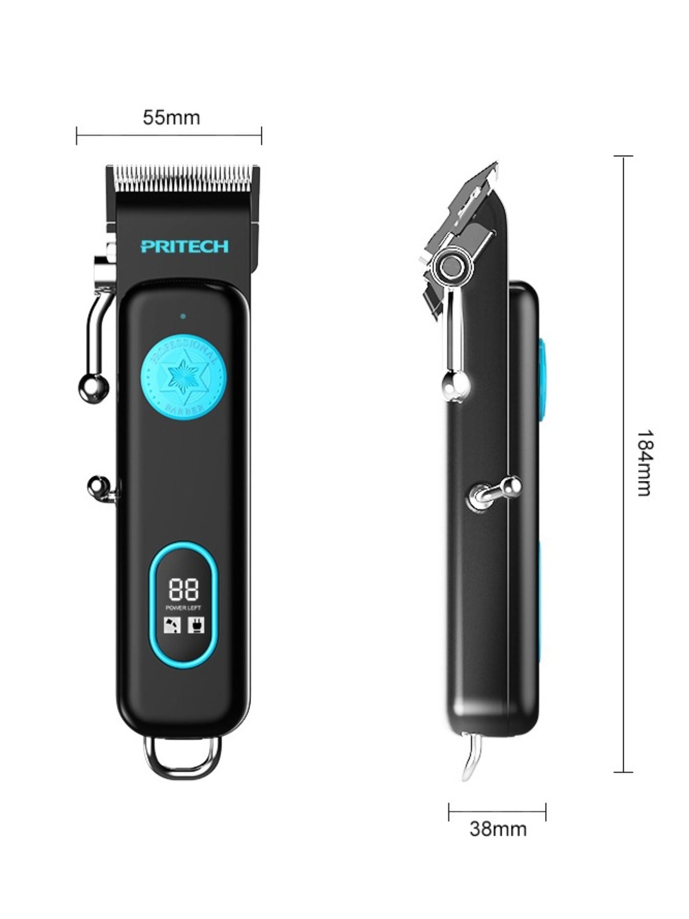 Cordless Hair Clipper with LED Display Unique Oils