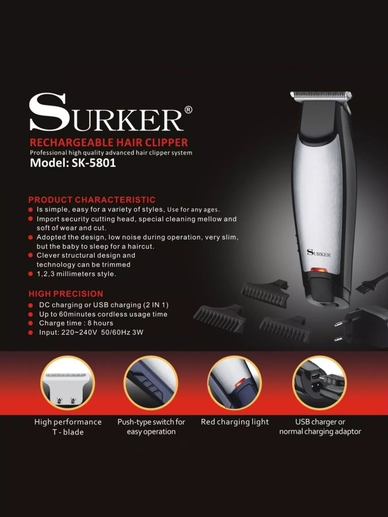 Precision Cordless Hair Clipper Unique Oils