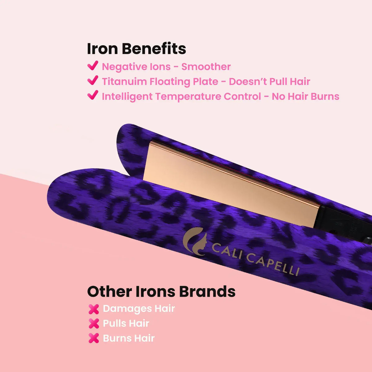 Titanium Hair Straightener Pro-Series 1″ Leopard Calicapelli Hair Tools