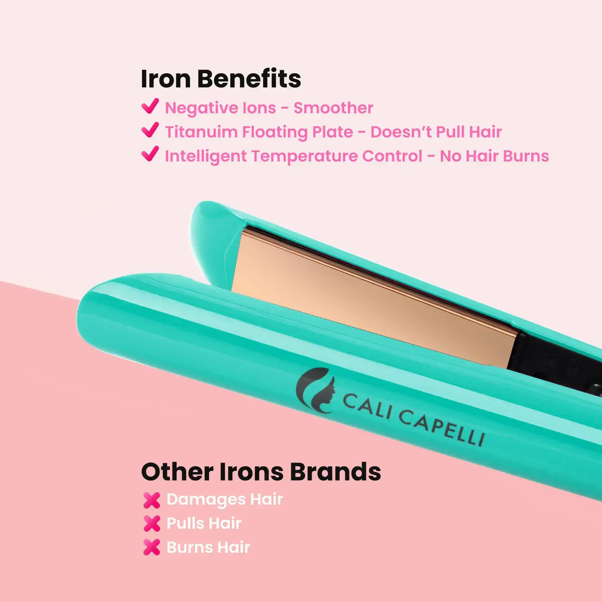 Titanium Hair Straightener Pro-Series 1″ Mint Calicapelli Hair Tools