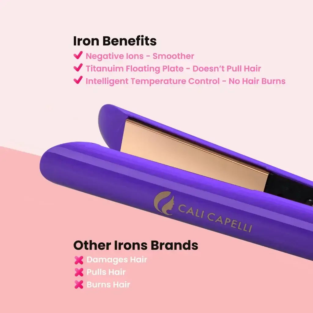 Titanium Hair Straightener Pro-Series 1″ Purple Calicapelli Hair Tools