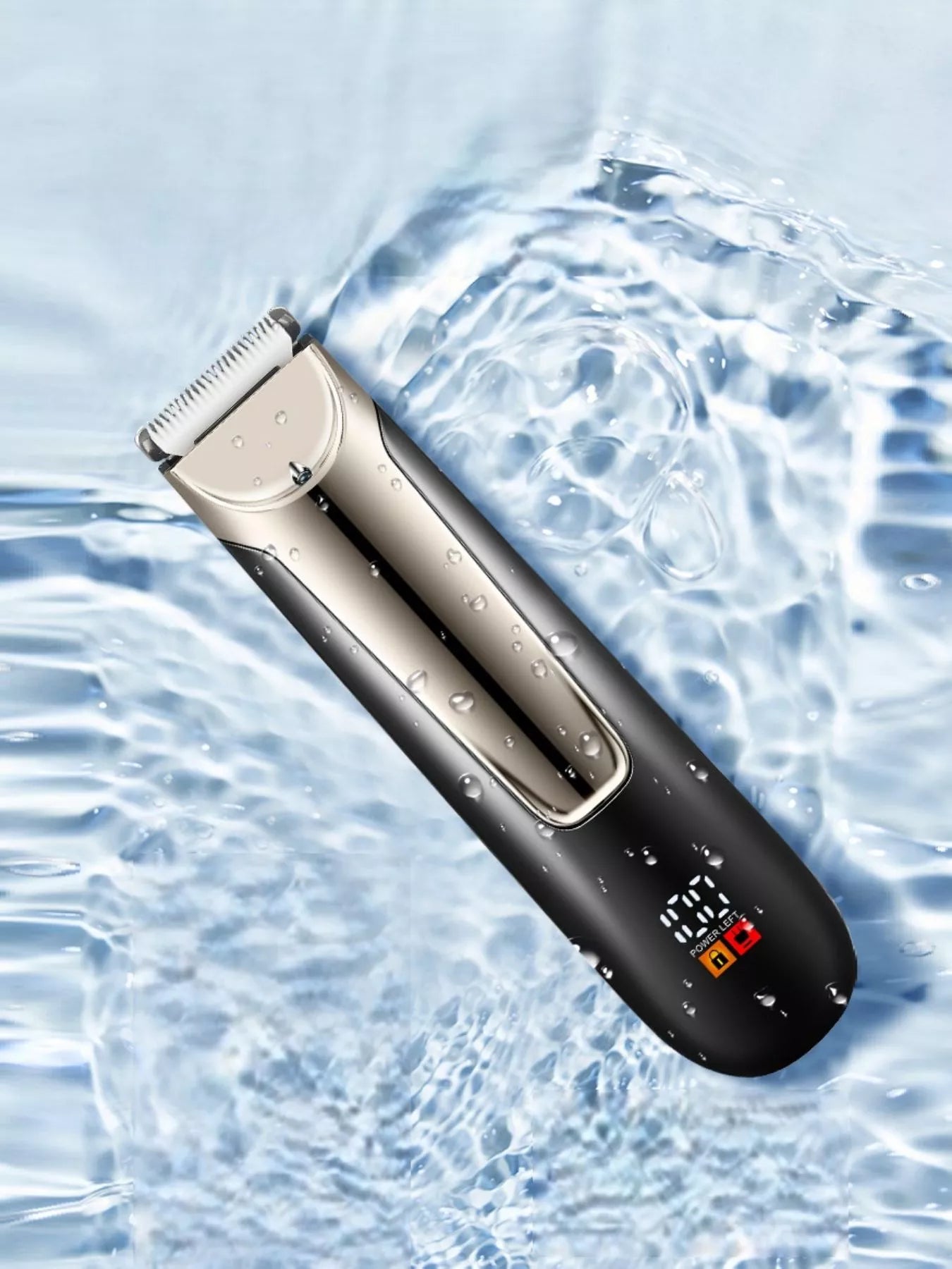 Men's Waterproof Electric Trimmer with LCD & Dock Charging Unique Oils
