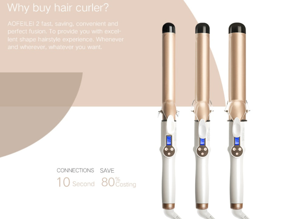 Hair Curler Lcd Curling Iron Elyvora LLC