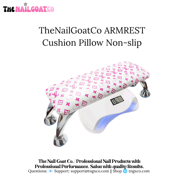 TheNailGoatCo Luxury Nail Armrests | Pink Kitty LV TheNailGoat.Co